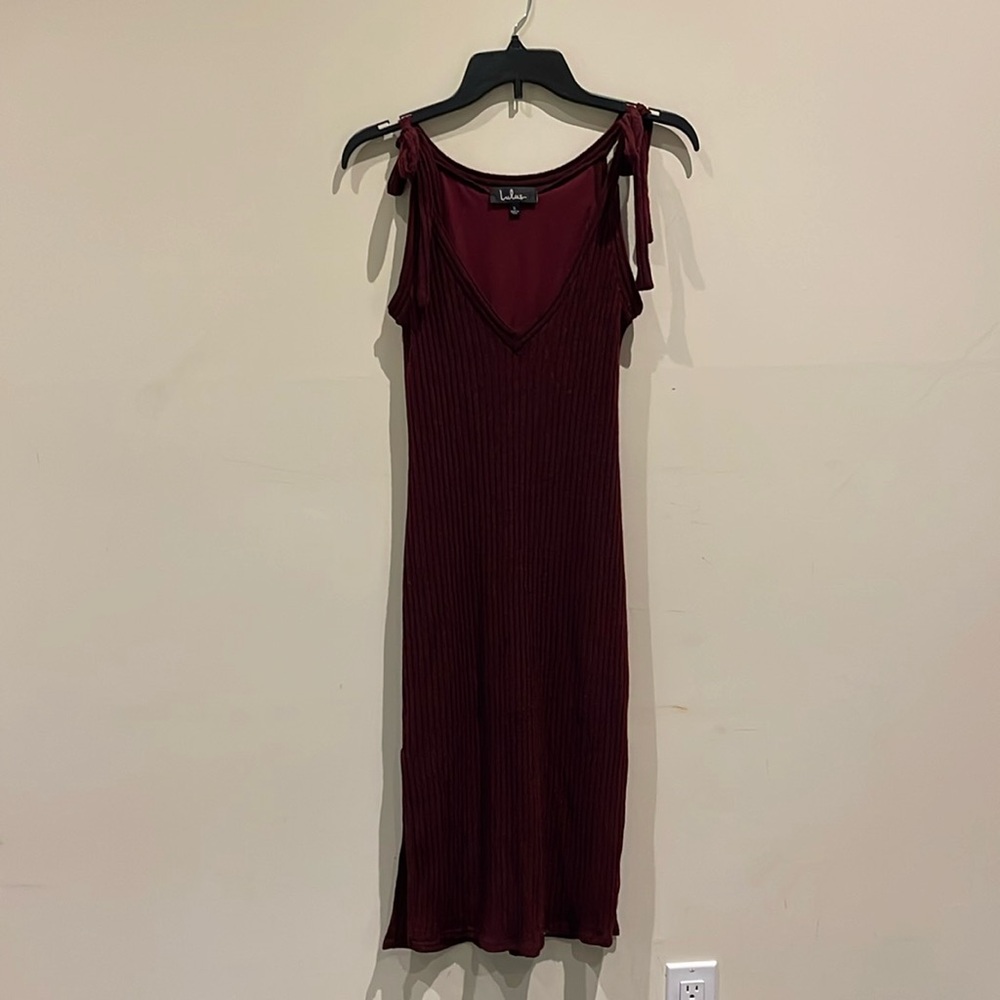 Lulus burgundy knit midi dress